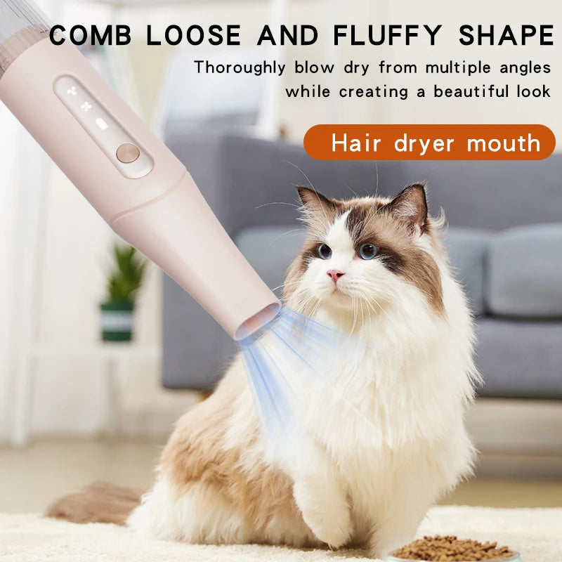 Pet Hair Dryer Brush Strong Wind Grooming Comb for Dogs & Cats