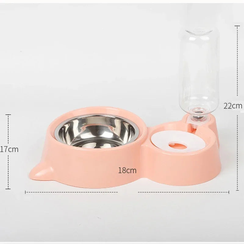 Silicone Pet Bowl & Feeder  Dog & Cat Water Dish Automatic Feeder