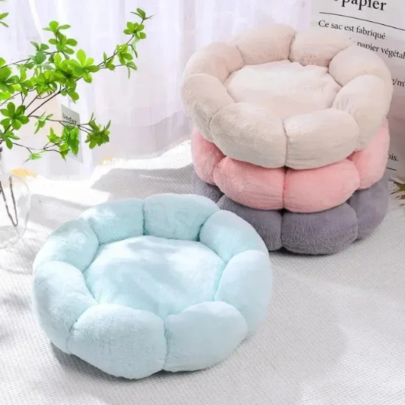 Flower-Shaped Pet Bed Ultra Soft Round Cat & Dog Cushion