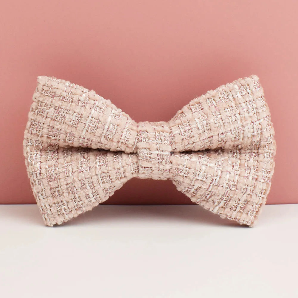 Customized Pink Velvet Dog Collar Set Engraved ID Nameplate