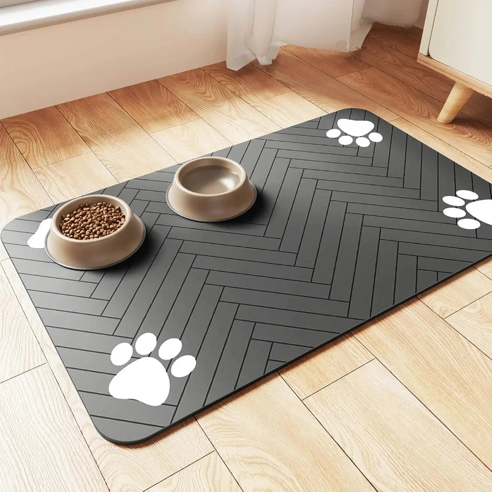 Absorbent Pet Feeding Mat for Dogs & Cats  Waterproof & Quick-Dry
