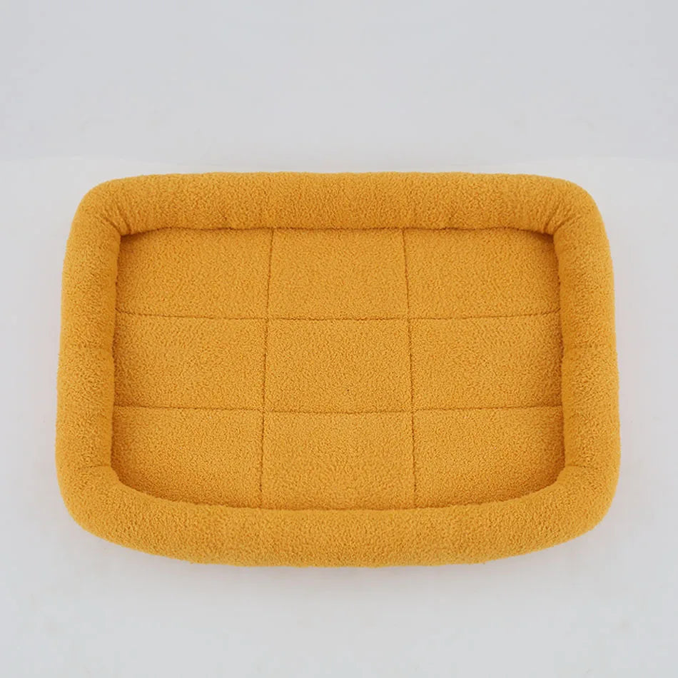 Soft Plush Pet Bed Square Dog & Cat Bed for Small, Medium & Large Pets