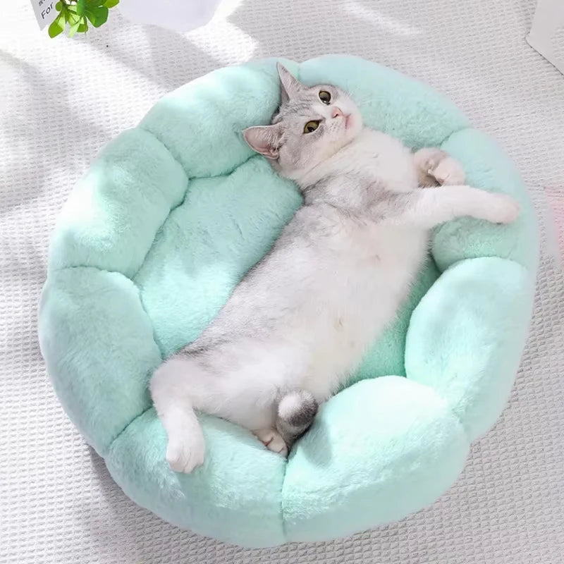 Flower-Shaped Pet Bed Ultra Soft Round Cat & Dog Cushion