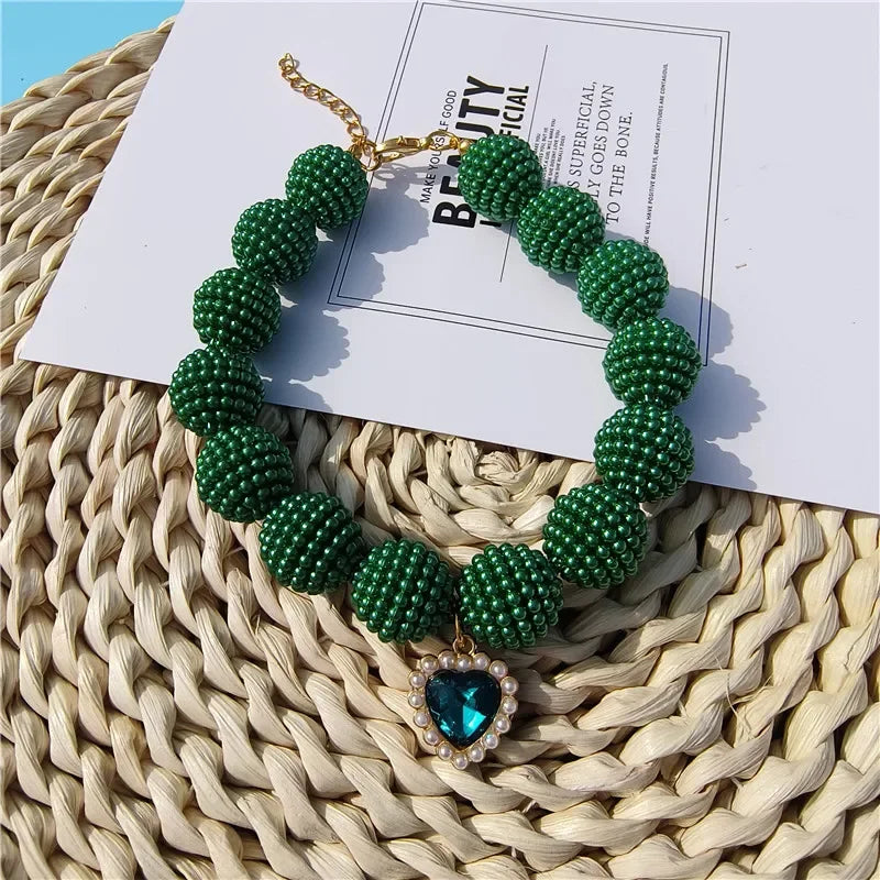 Luxury Pearl Pet Collar Adjustable Necklace for Cats & Dogs