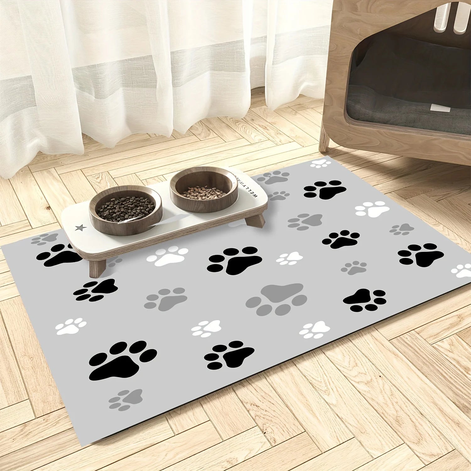 Absorbent Pet Feeding Mat  Leakproof Dog & Cat Mat