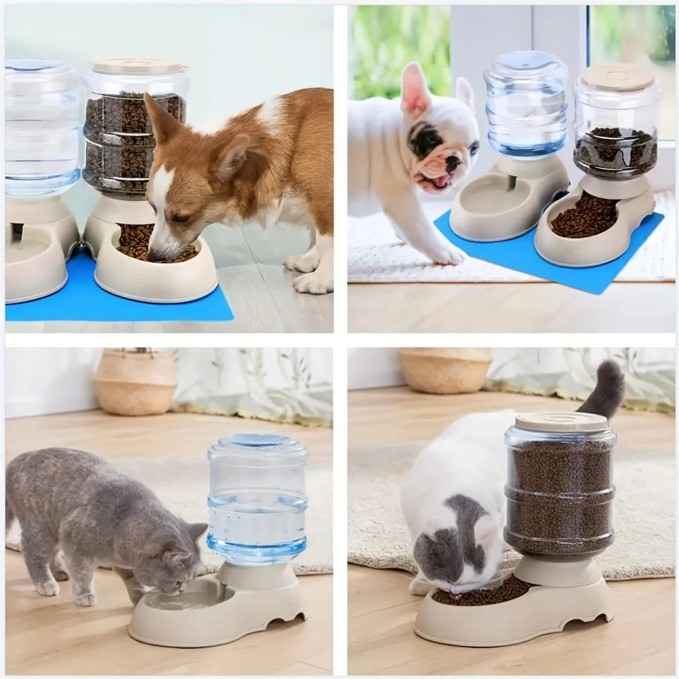 Automatic Pet Water & Food Feeder Large Capacity Dog & Cat Bowl