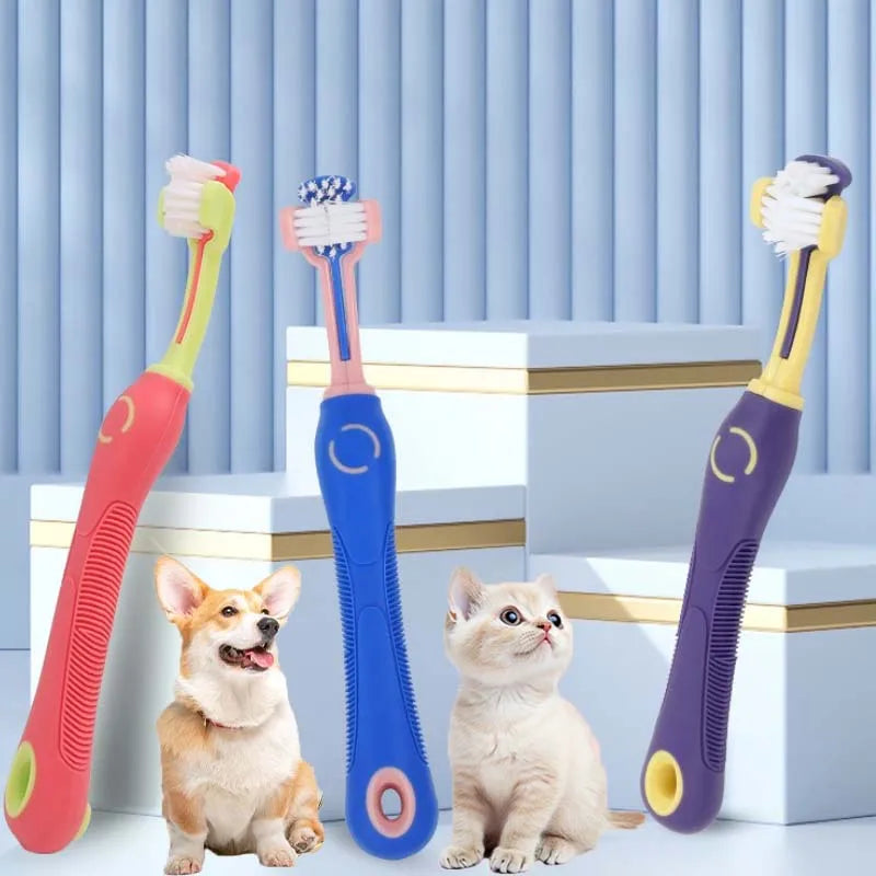 Pet Dental Care Kit Dog & Cat Toothbrush for Plaque Removal