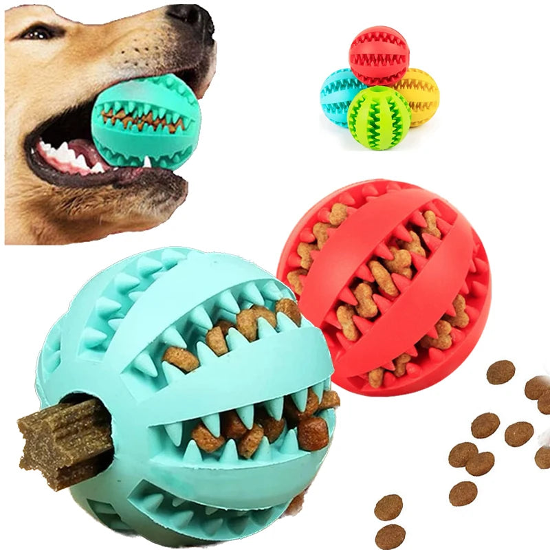 Interactive Dog & Cat Toy Ball Chew & Treat Feeder Toy