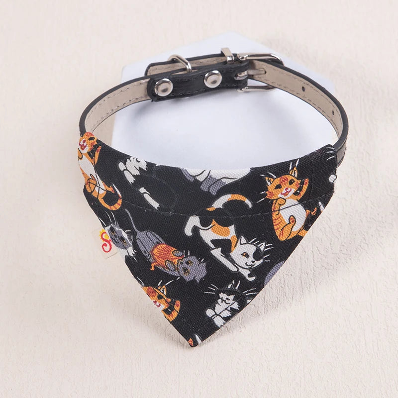 PU Leather Pet Scarf Adjustable Cat & Small Dog Neckerchief