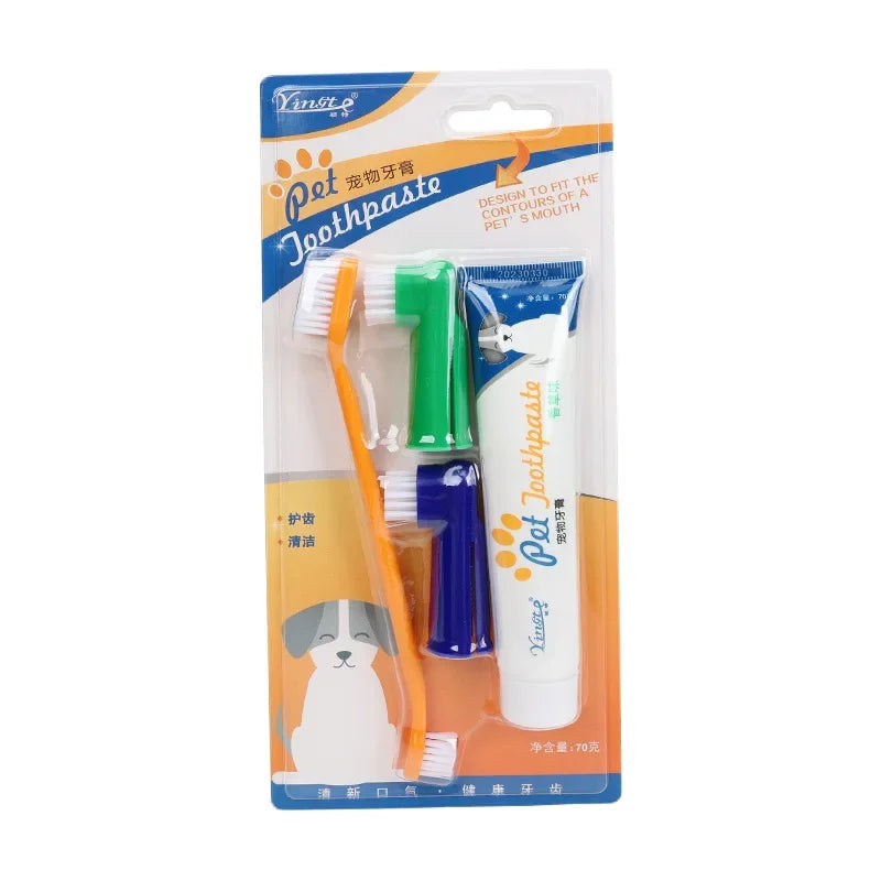 Pet Toothpaste & Toothbrush Set Dog & Cat Oral Care Kit