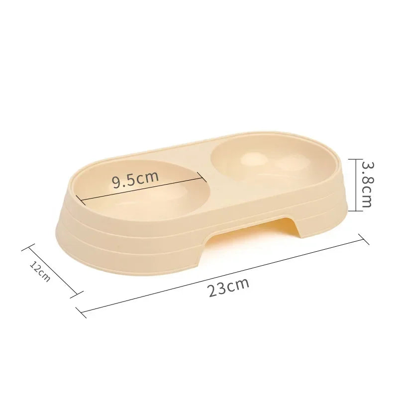 Double Pet Bowl  Macaron Feeding Dish for Cats & Dogs