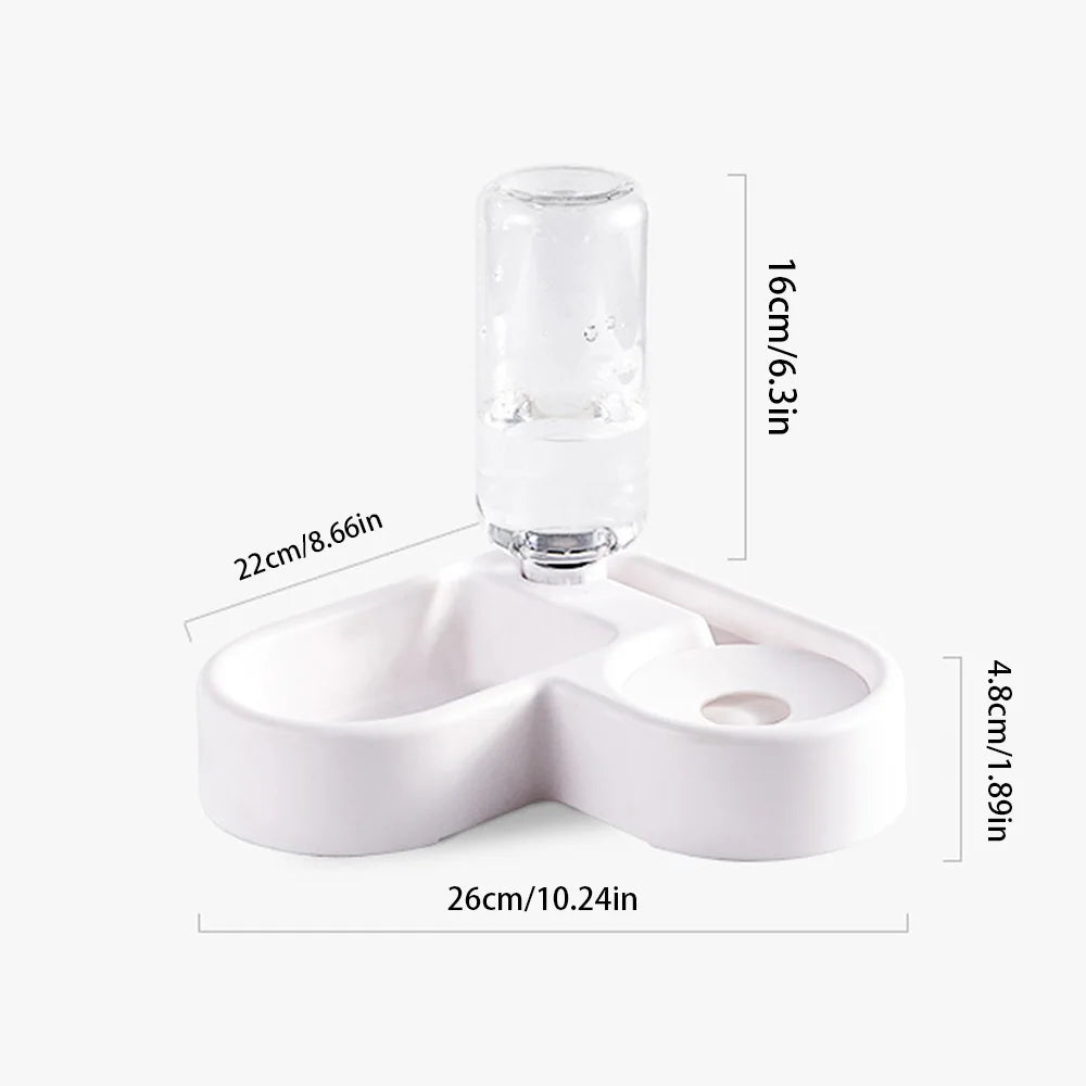 Heart-Shaped Pet Bowl Set Automatic Water & Food Feeder