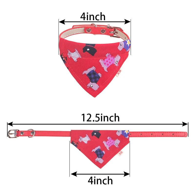 PU Leather Pet Scarf Adjustable Cat & Small Dog Neckerchief