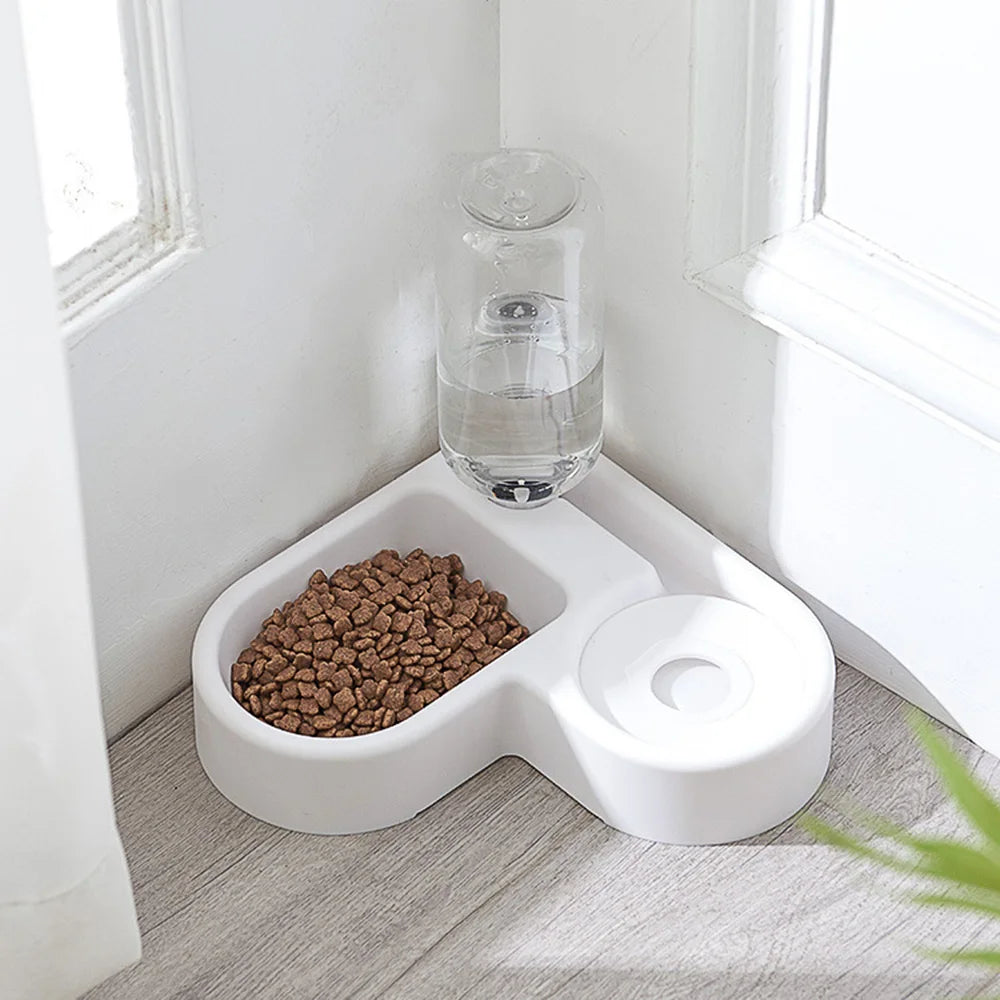 Heart-Shaped Pet Bowl Set Automatic Water & Food Feeder