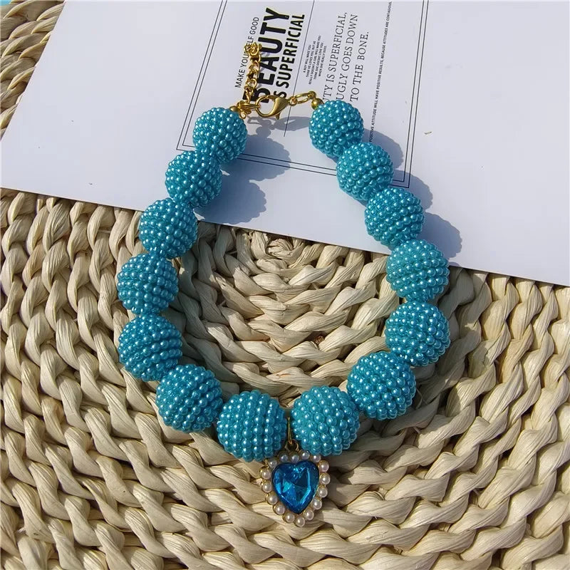 Luxury Pearl Pet Collar Adjustable Necklace for Cats & Dogs