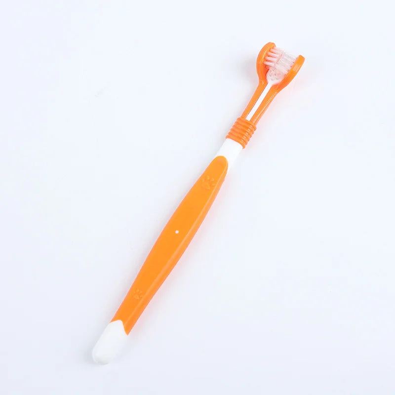 3-Sided Pet Toothbrush Tartar & Bad Breath Remover for Dogs & Cats