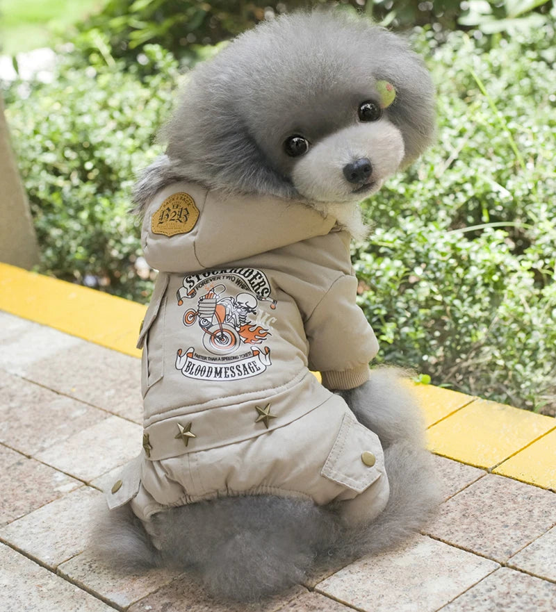 Warm Fleece Puppy Hoodie Winter Jumpsuit for Small Dogs