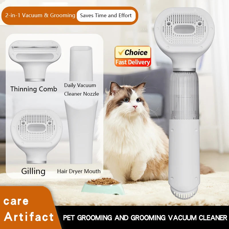 Pet Hair Dryer Brush Strong Wind Grooming Comb for Dogs & Cats