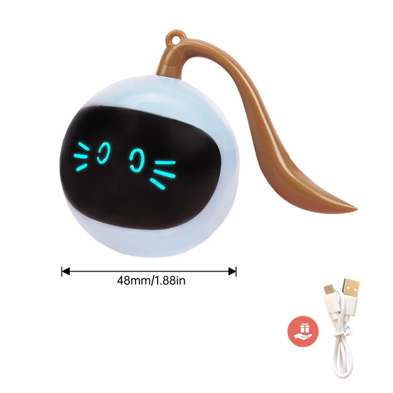 AI Smart Cat Toy Ball | USB Rechargeable Auto Moving Pet Ball