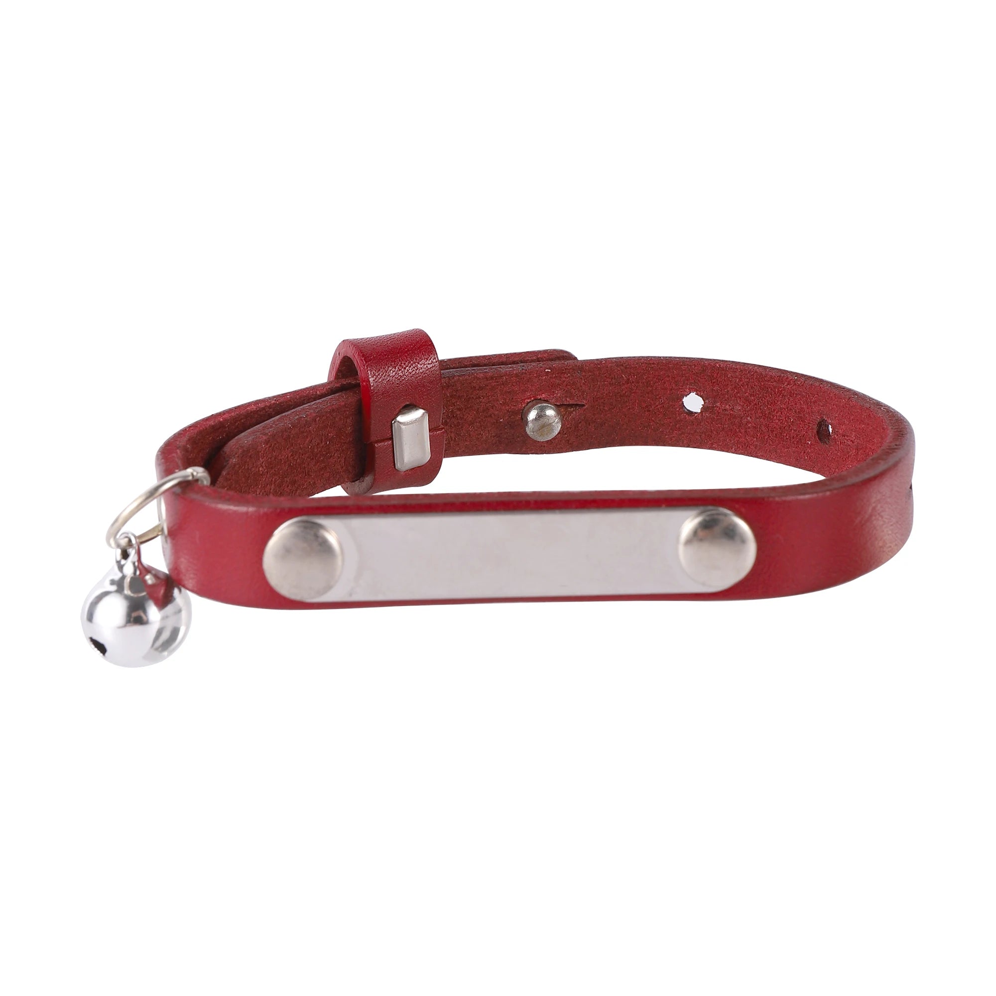 Personalized Leather Cat Collar Adjustable Anti-Loss with Bell