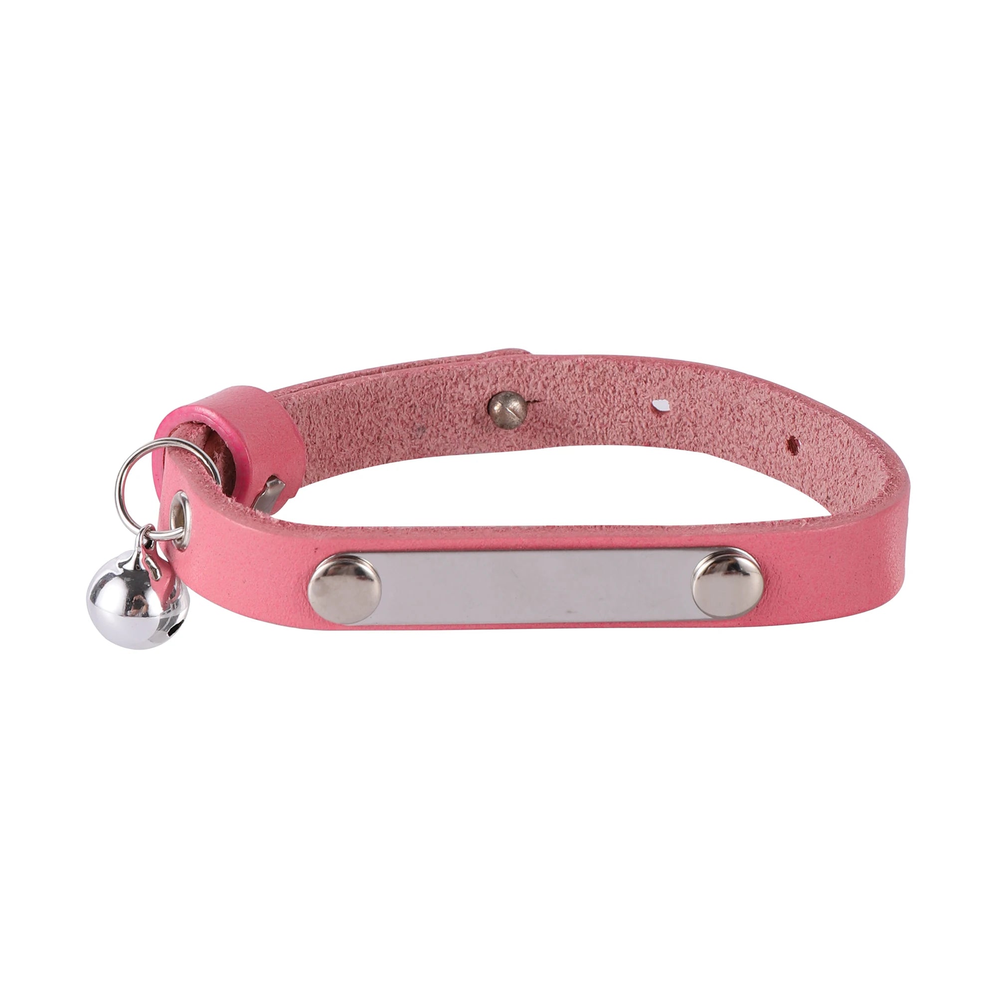 Personalized Leather Cat Collar Adjustable Anti-Loss with Bell