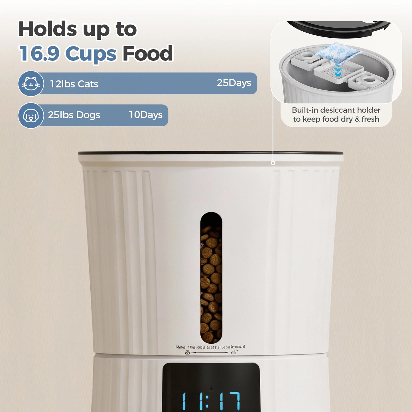 4L WiFi Smart Pet Feeder App Controlled Automatic Feeder