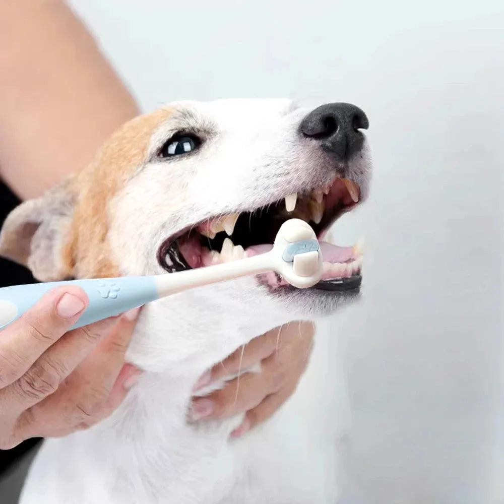 360° Pet Toothbrush 3-Sided Dog & Cat Teeth Cleaning Brush