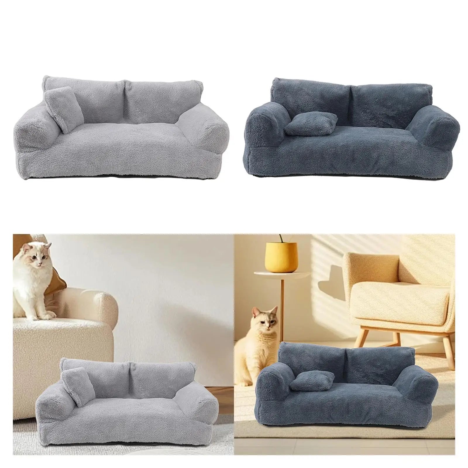 Pet Sofa Bed with Removable Cover Pet Supplies Versatile Plush Soft Wear
