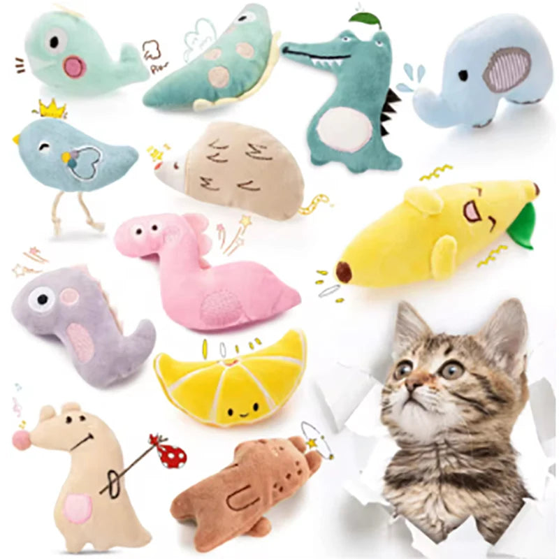 Pet Anti-Bite Plush Toy Cartoon Doll Teeth Grinding Cat & Dog Toy