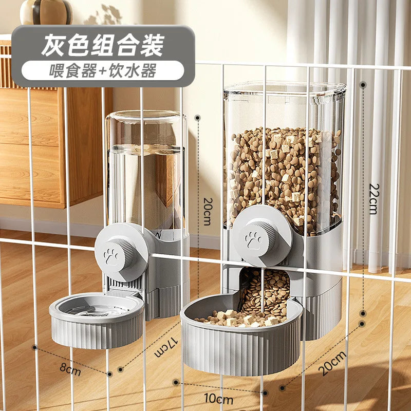 OUWO Automatic Pet Water & Food Dispenser Hanging Bowl for Cats & Dogs