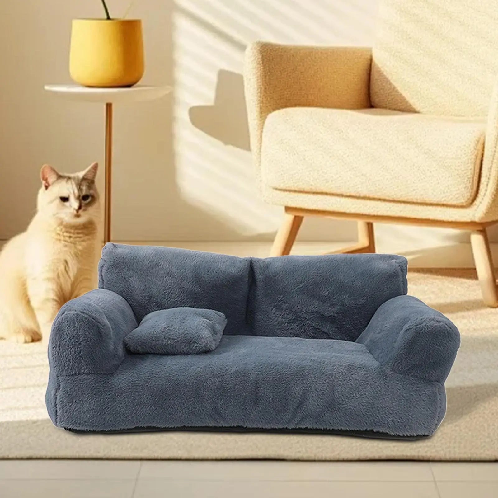 Pet Sofa Bed with Removable Cover Pet Supplies Versatile Plush Soft Wear