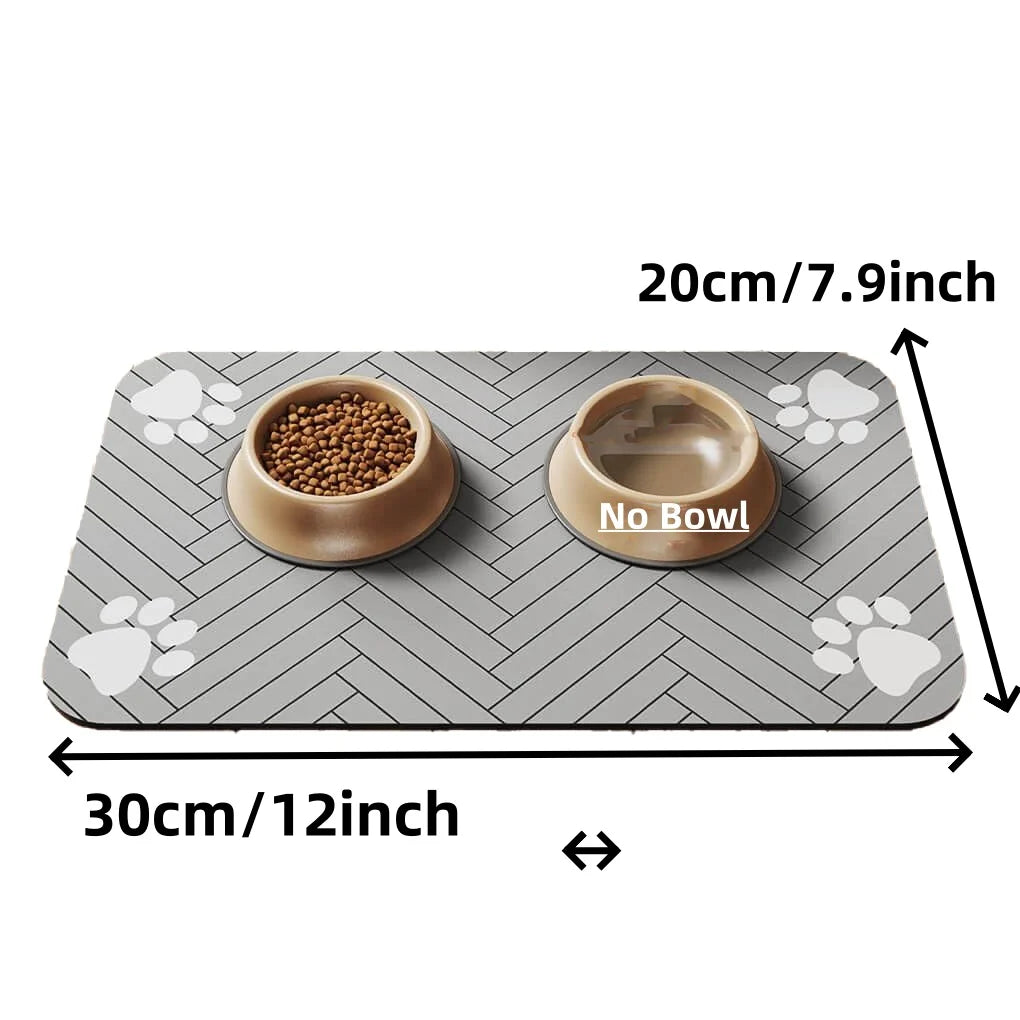 Pet Feeding Mat Waterproof Absorbent Bowl Placemat for Cats & Dogs