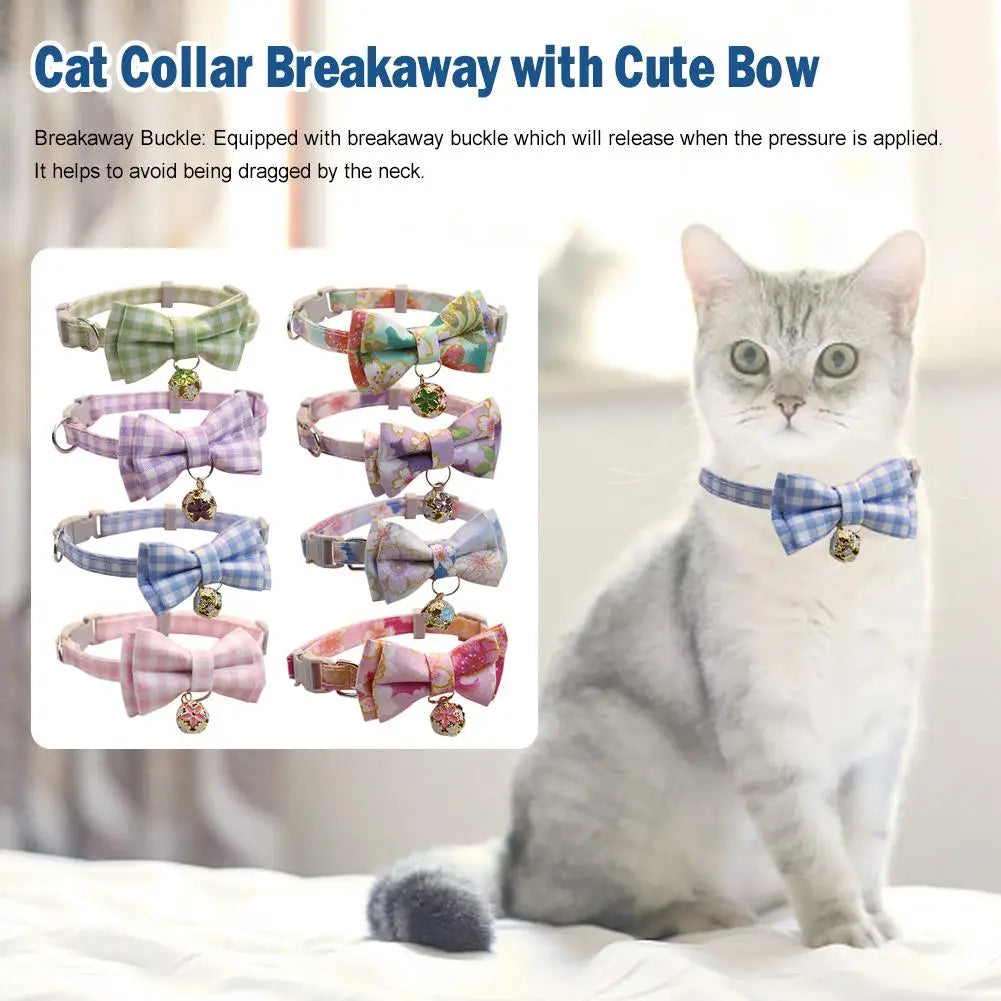Cat & Dog Bowknot Collar Adjustable Bunny Ear Personalized Pet Collar