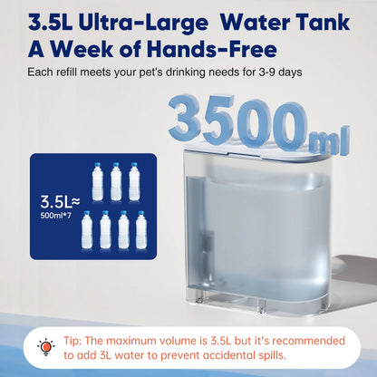 Premium Smart Dual-Tank Pet Water Fountain Filter-Free, Wireless & Stainless Steel