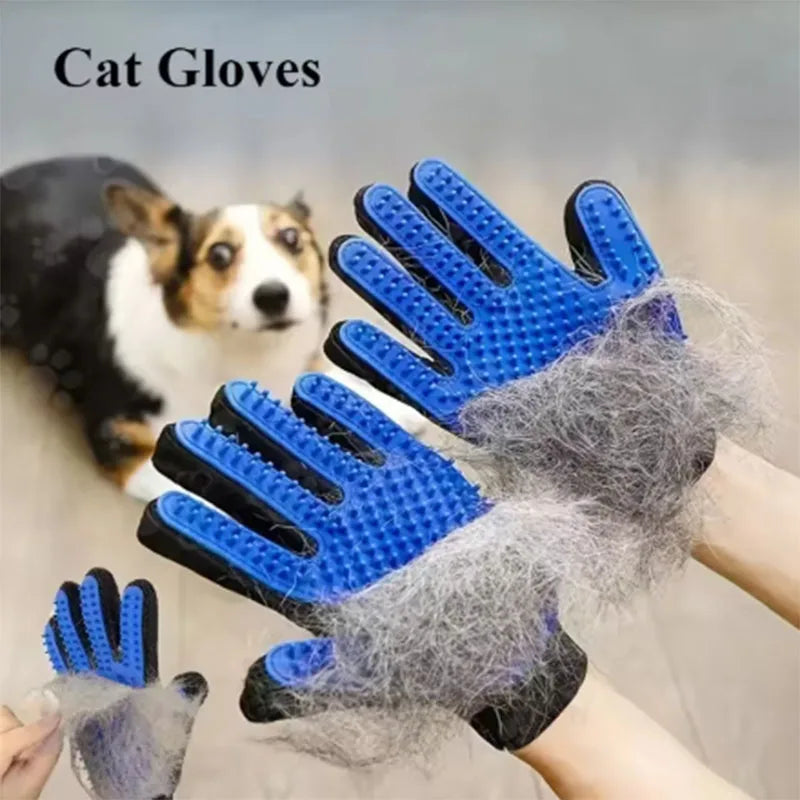 Pet Hair Glove Dog & Cat Grooming Deshedding Massage Brush