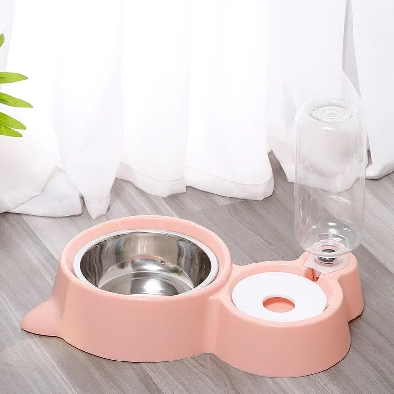 Silicone Pet Bowl & Feeder  Dog & Cat Water Dish Automatic Feeder