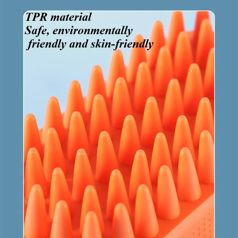 Pet Bath Brush Rubber Hair Removal & Grooming Massage Tool