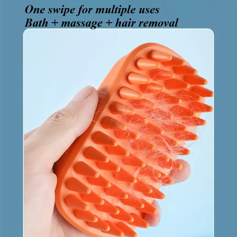 Pet Bath Brush Rubber Hair Removal & Grooming Massage Tool