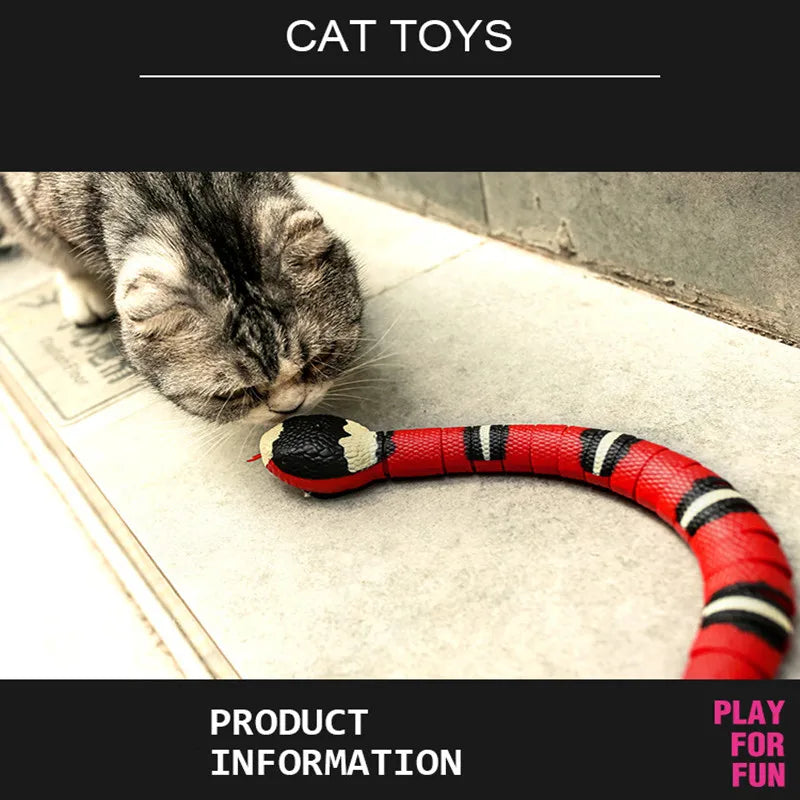 Smart Snake Cat Toy USB Rechargeable Interactive Pet Toy