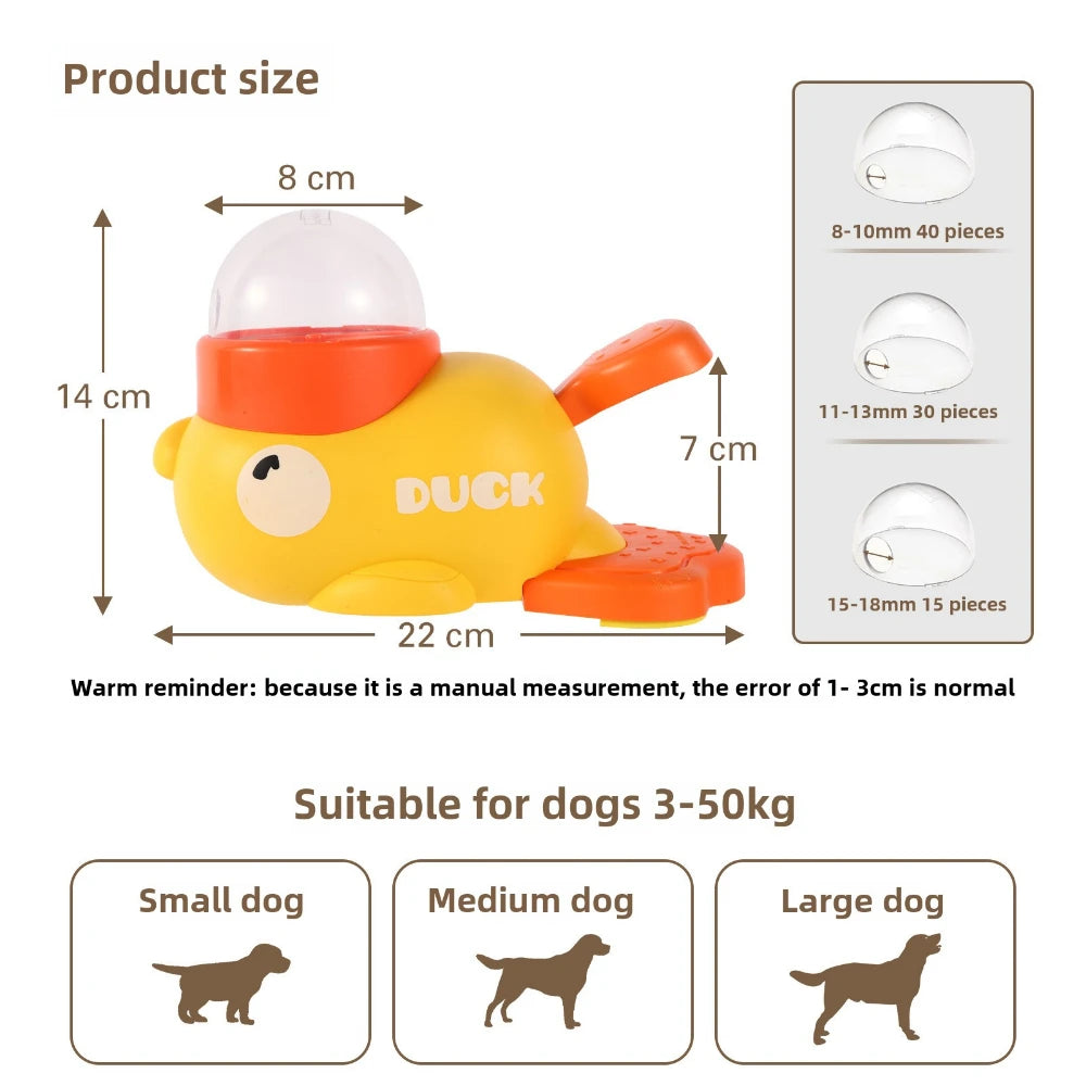 Automatic Dog & Cat Snack Feeder Cartoon Duck Design