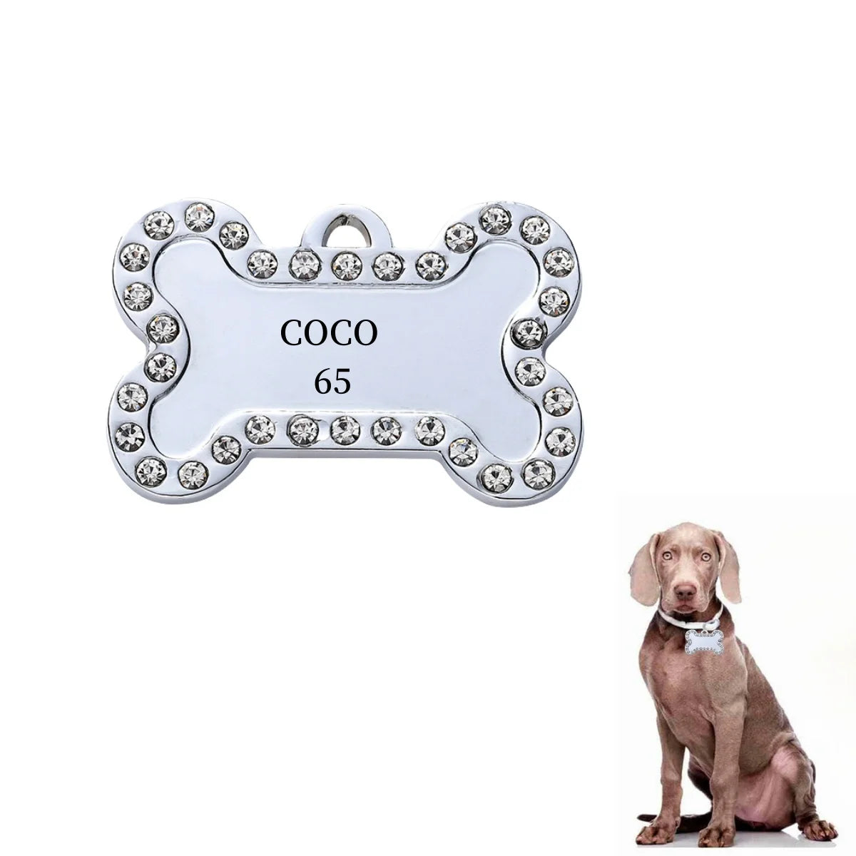 VIP Personalized Pet ID Tag Custom Engraved Nameplate Pendant