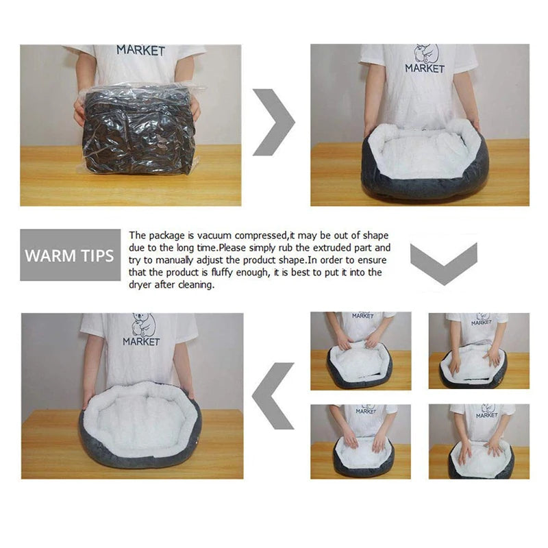 Plush Pet Sofa Bed Warm Washable Mattress for Small Dogs & Cats