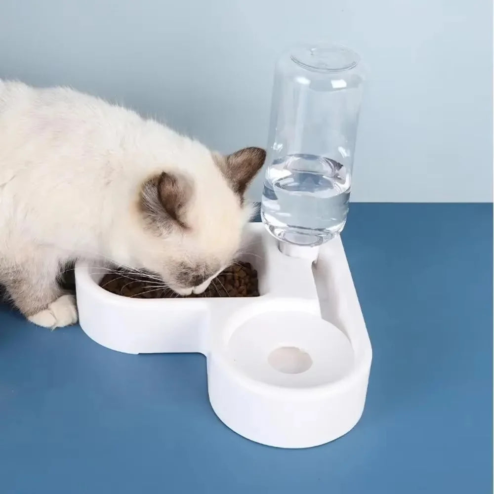 Automatic Pet Feeder Bowl  Raised Water & Food Fountain for Rabbits & Cats
