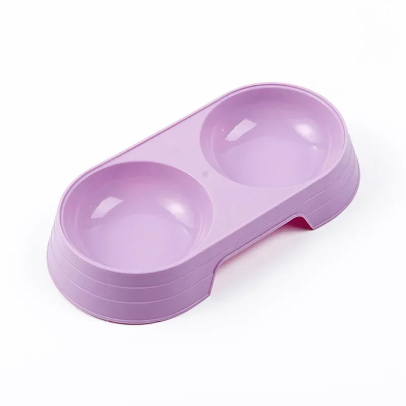 Double Pet Bowl  Macaron Feeding Dish for Cats & Dogs