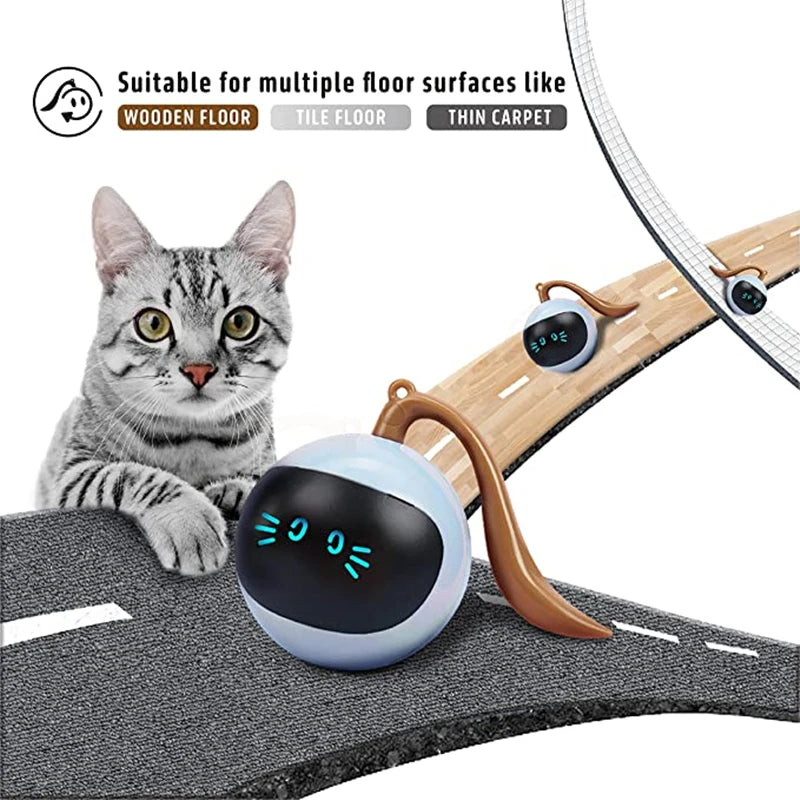AI Smart Cat Toy Ball | USB Rechargeable Auto Moving Pet Ball