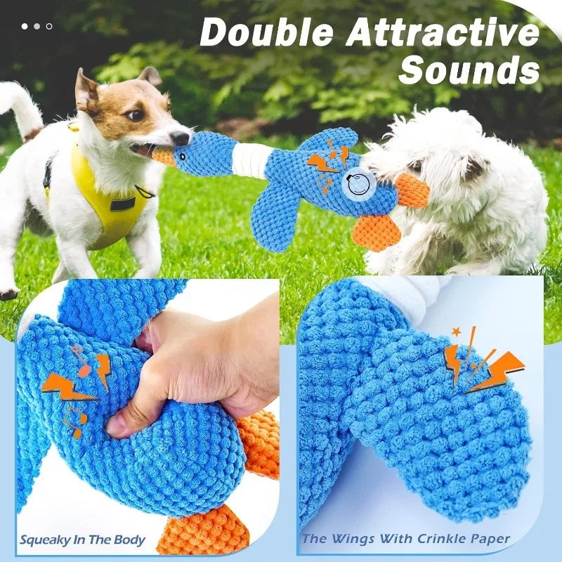 Indestructible Plush Pet Toy Chew & Squeak Toy for Dogs & Cats