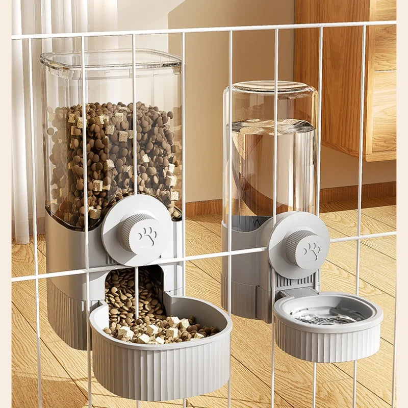 OUWO Automatic Pet Water & Food Dispenser Hanging Bowl for Cats & Dogs