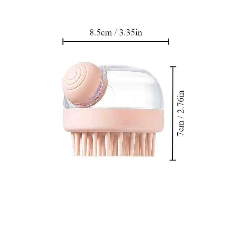 Pet Bath Brush with Shampoo Dispenser Soft Silicone Grooming Tool