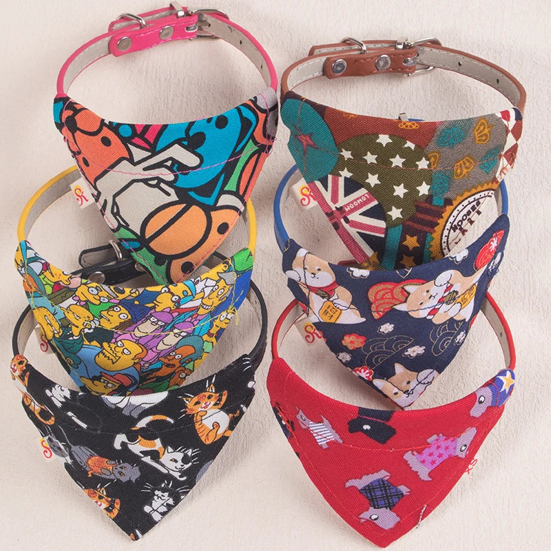 PU Leather Pet Scarf Adjustable Cat & Small Dog Neckerchief