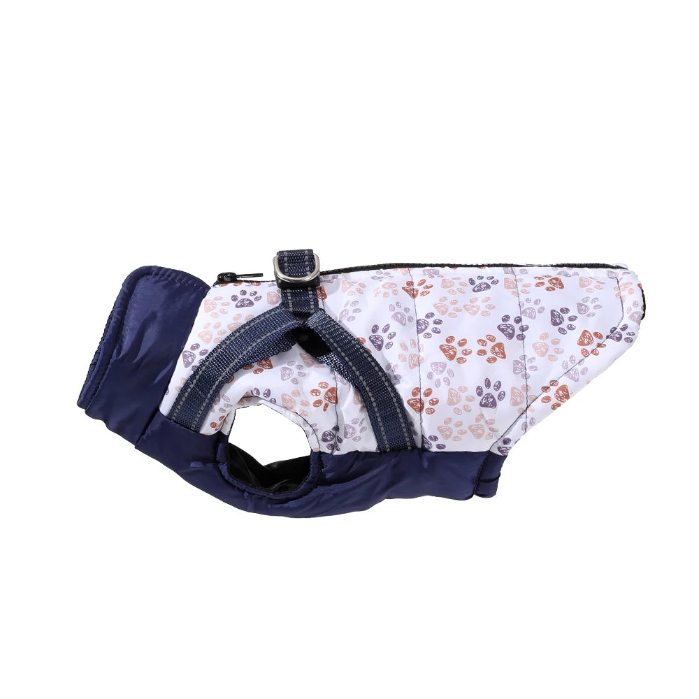 Warm Pet Jacket with Harness Windproof Dog Coat for Winter
